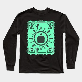 Día De Los Muertos - Mint Green - Papel Picado - Black Candle Long Sleeve T-Shirt